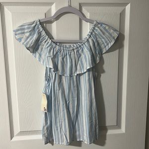 So Stripped Light Blue and White Top